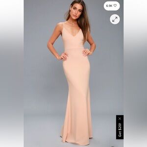 NWT Lulus Infinite Glory Blush Pink Maxi Dress sz S